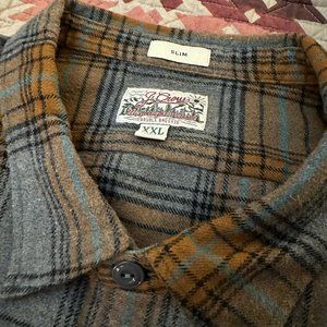 J.Crew Slim Mid-Weight Flannel Workshirt Brown/Gray Plaid